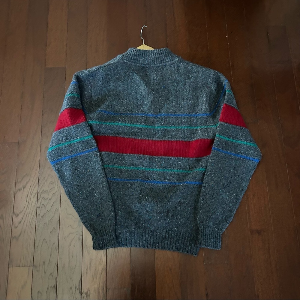 Vintage 80's Pendelton Gray Flecked Virgin Wool Vneck grey size M made in USA - Picture 6 of 6